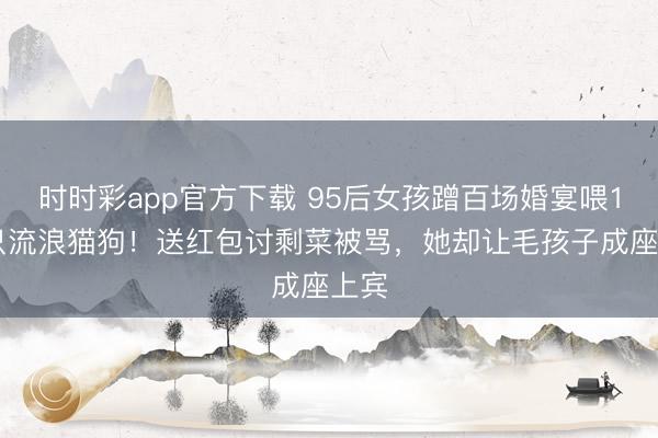 时时彩app官方下载 95后女孩蹭百场婚宴喂126只流浪猫狗!送红包讨剩菜被骂,她却让毛孩子成座上宾
